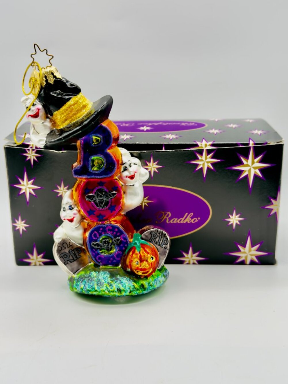 Christoper Radko Boo Grave Tidings Halloween 5.5" Ornament 00-0066-0, Orig Box